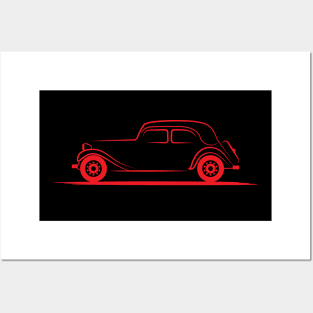 Citroen Traction Avant 15 Citroën 15 CV Red Posters and Art